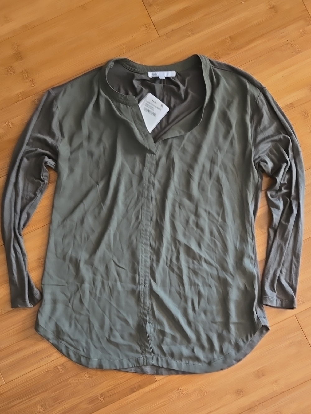 NWT DR2 Olive Green Long Sleeve Casual Button Down Shirt S